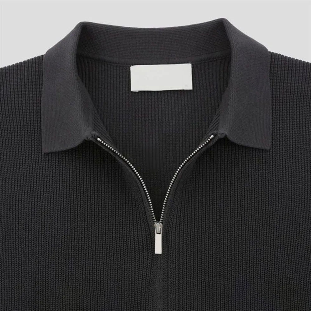 Declan | Men’s Muscle-Fit Quarter-Zip Knit Polo