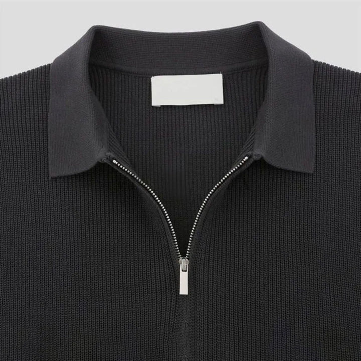 Declan | Men’s Muscle-Fit Quarter-Zip Knit Polo
