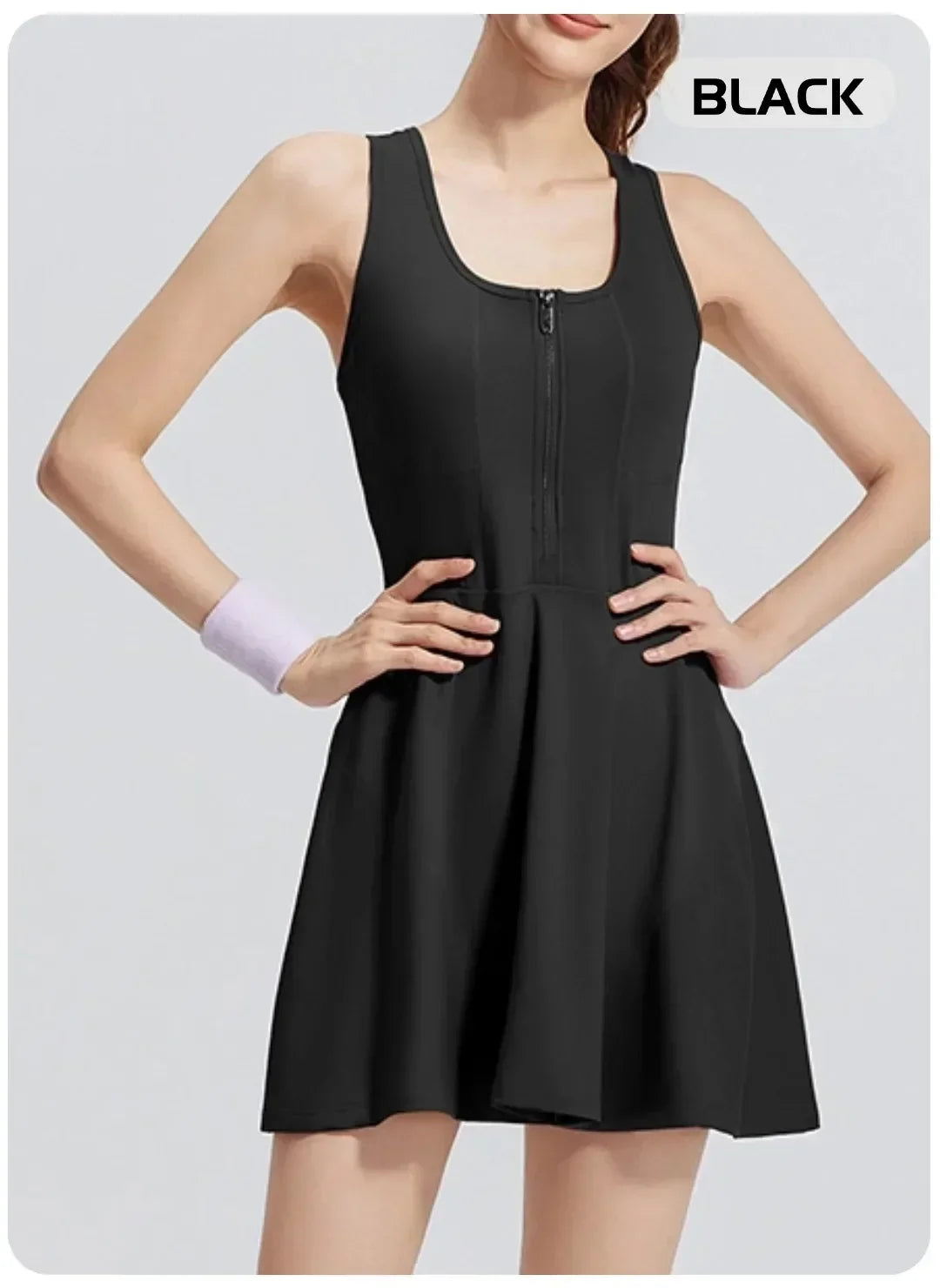 Aria | Women’s Zip-Front Flared Pickleball &amp; Tennis Dress