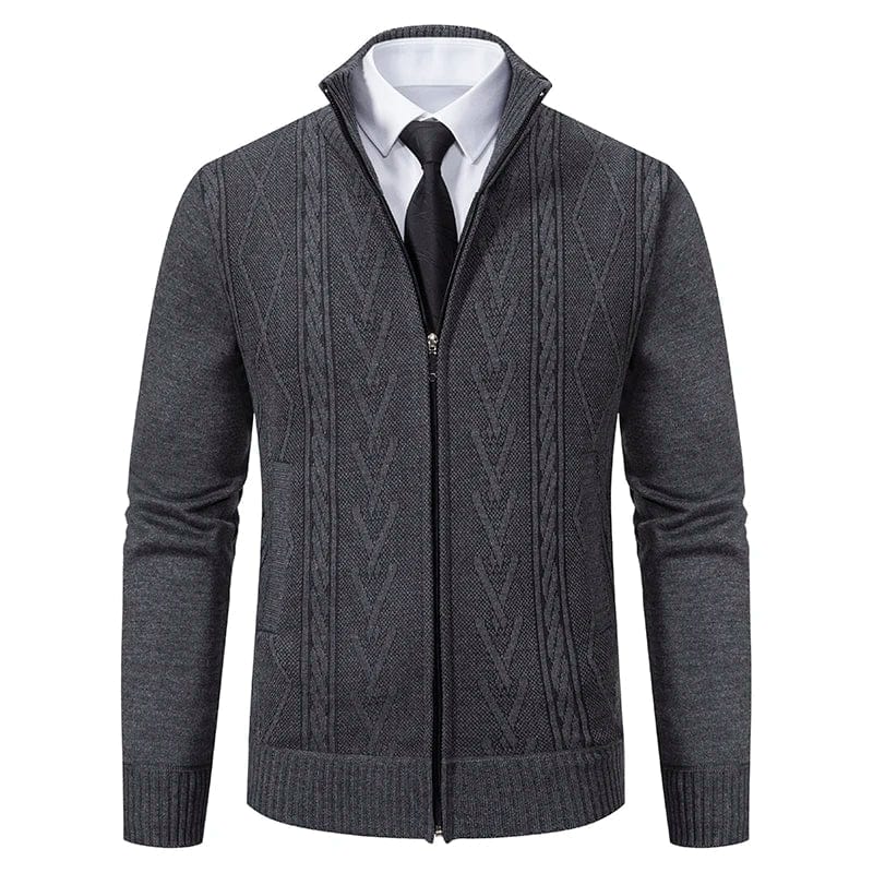 Men’s Zip-Up Cable Knit Sweater