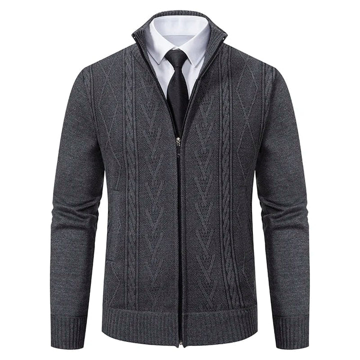 Men’s Zip-Up Cable Knit Sweater