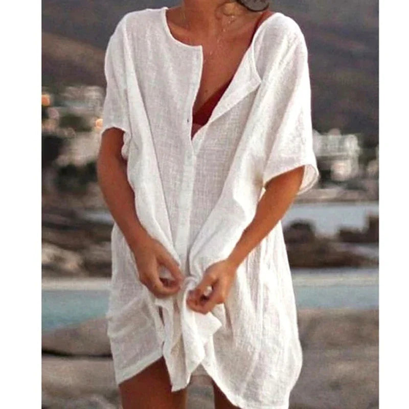 Lyra | Relaxed Button-Up Beach Cover-Up