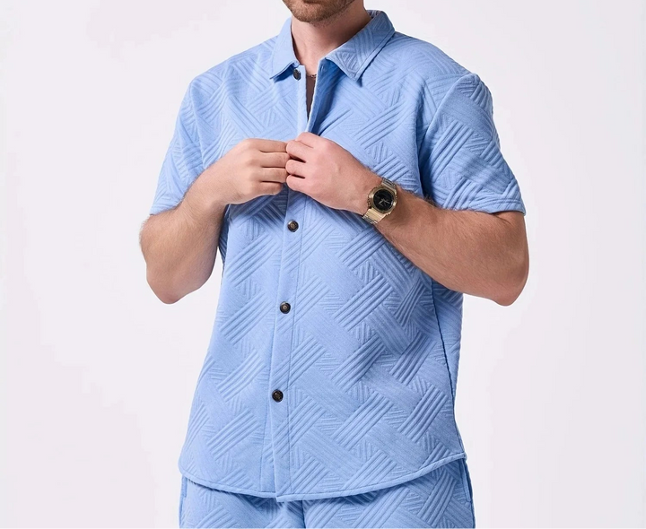 Saint-Tropez | Men’s Embossed Performance-Stretch Two-Piece Set