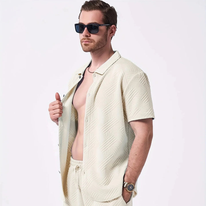 Saint-Tropez | Men’s Embossed Performance-Stretch Two-Piece Set