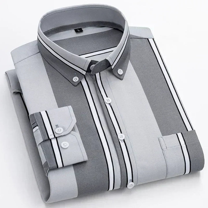 Kensington | Men’s Vertical Colorblock Panel Long Sleeve Button-Down