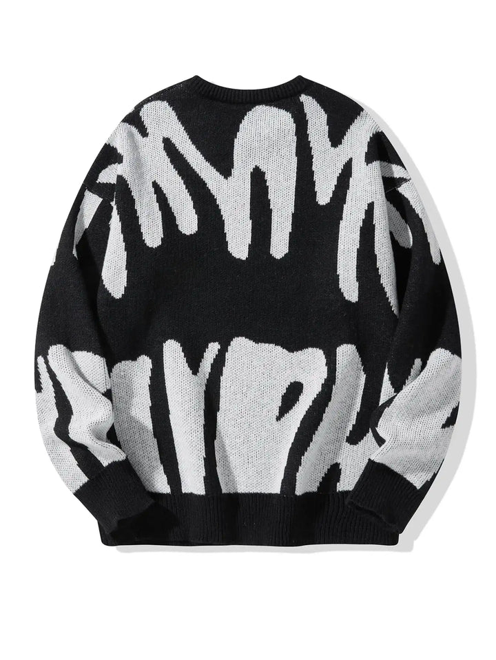 Abstract Pattern Knit Sweater