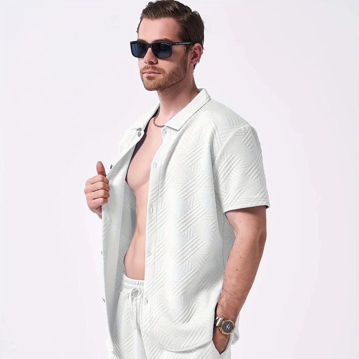 Saint-Tropez | Men’s Embossed Performance-Stretch Two-Piece Set
