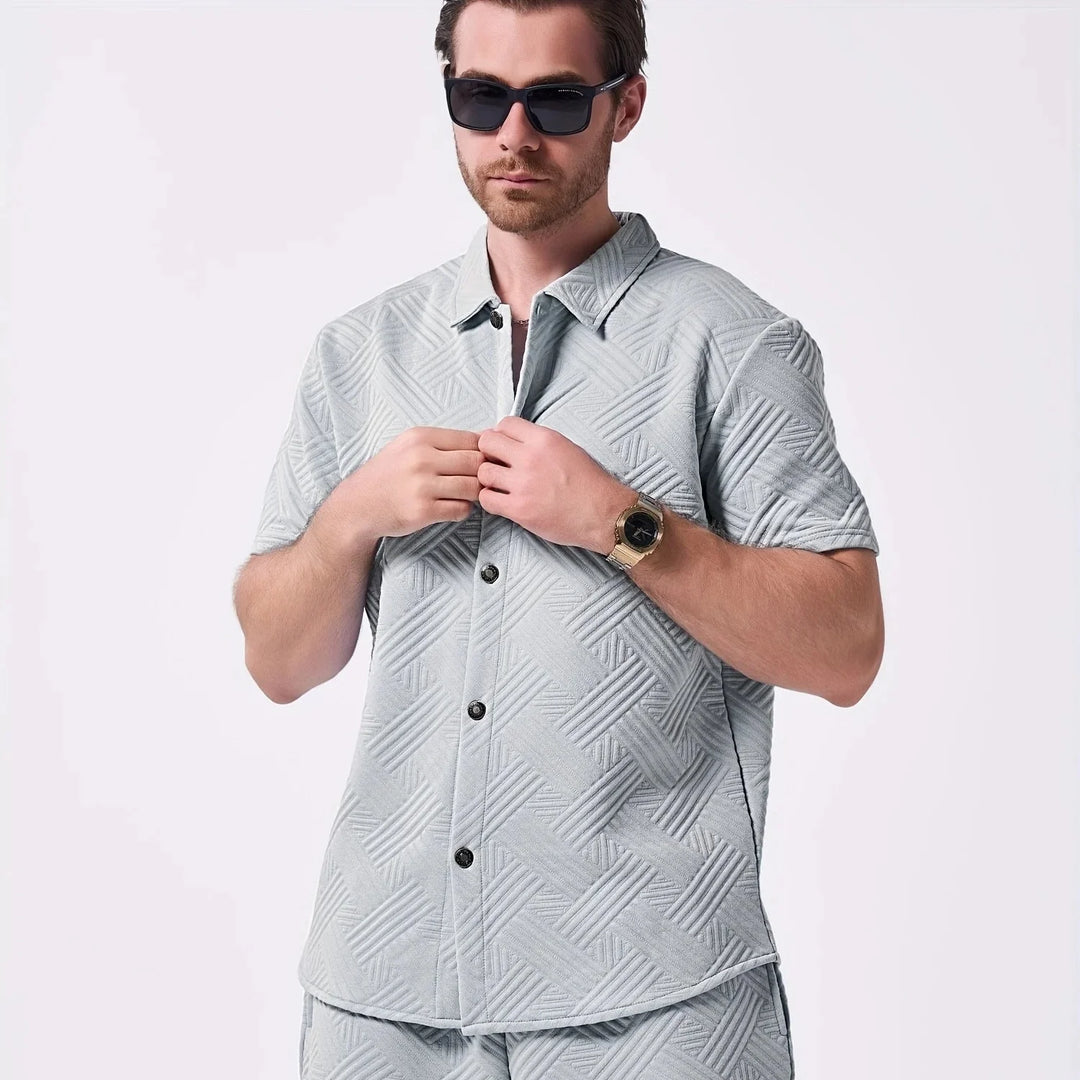 Saint-Tropez | Men’s Embossed Performance-Stretch Two-Piece Set