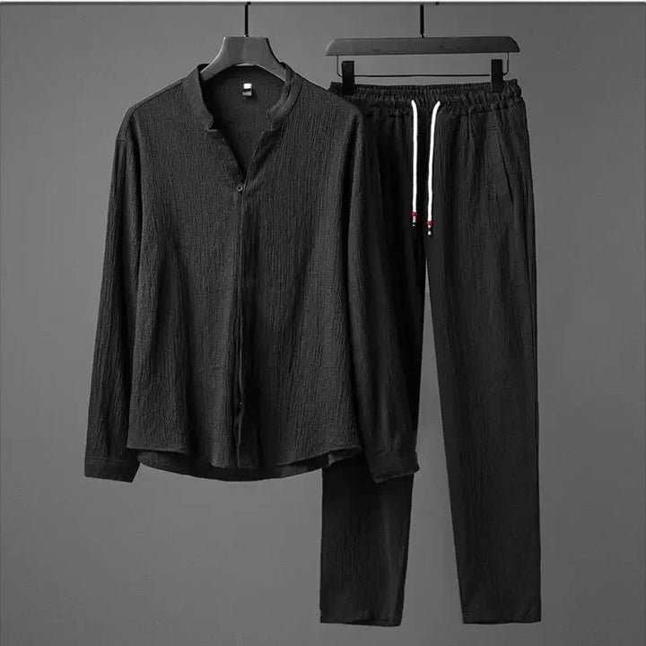 Matteo | Men’s Textured Linen-Blend Trouser Co-Ord Set