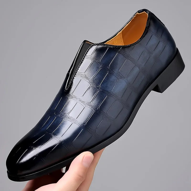 Textured Slip-On Loafer Shoes