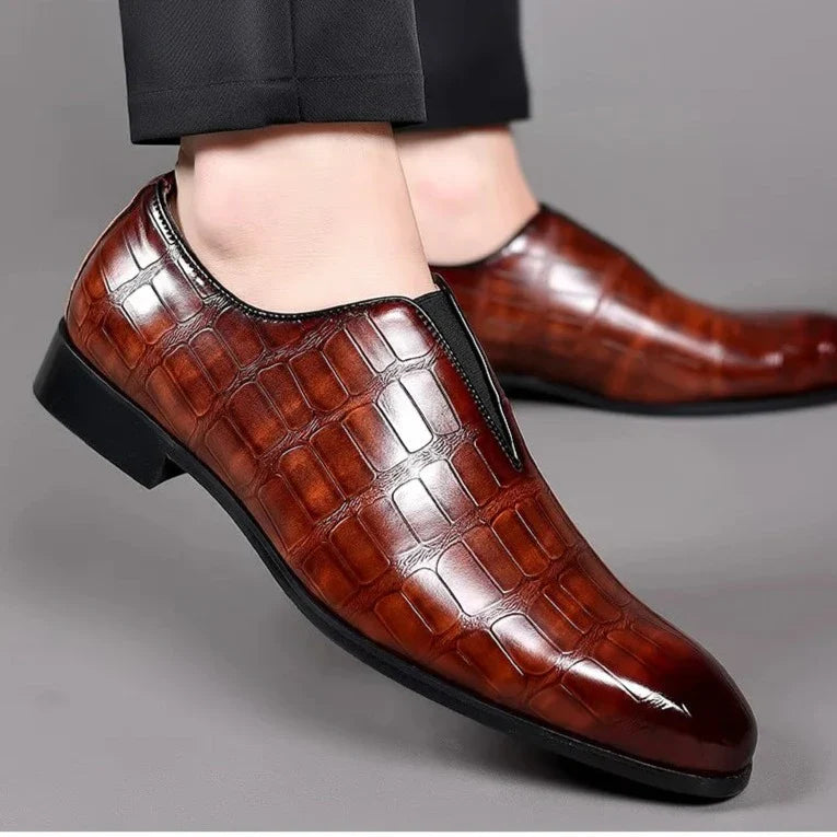 Textured Slip-On Loafer Shoes