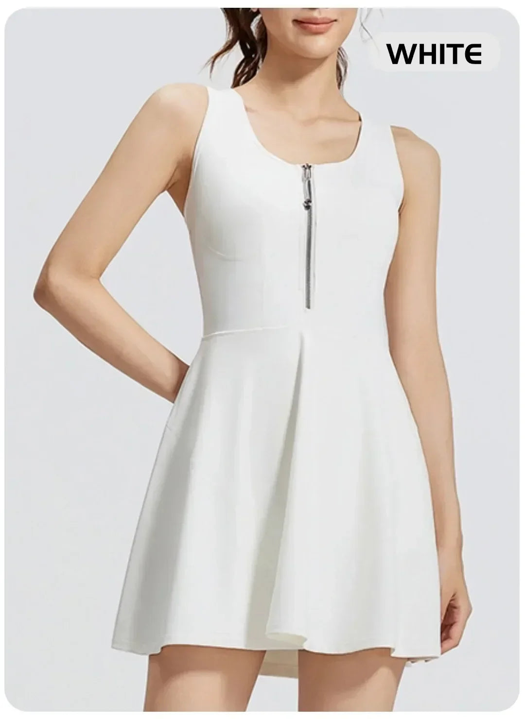 Aria | Women’s Zip-Front Flared Pickleball &amp; Tennis Dress