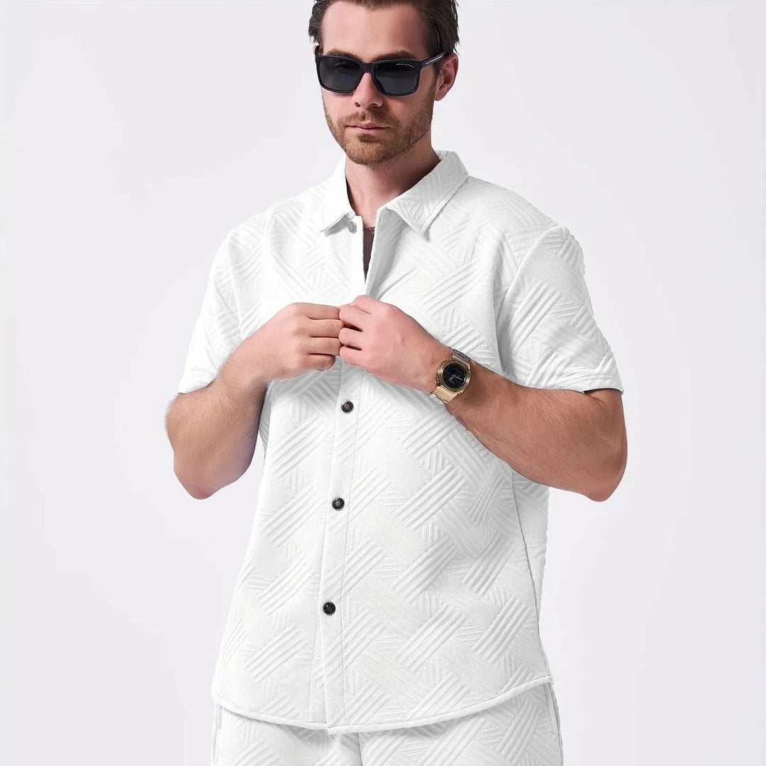 Saint-Tropez | Men’s Embossed Performance-Stretch Two-Piece Set