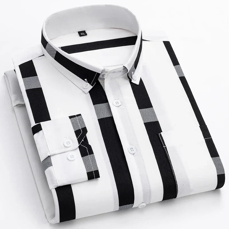 Kensington | Men’s Vertical Colorblock Panel Long Sleeve Button-Down