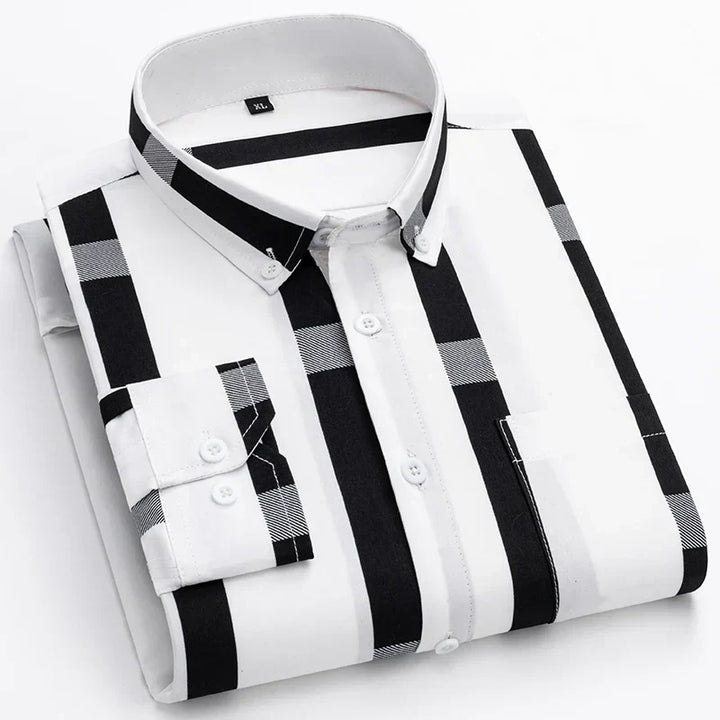 Kensington | Men’s Vertical Colorblock Panel Long Sleeve Button-Down