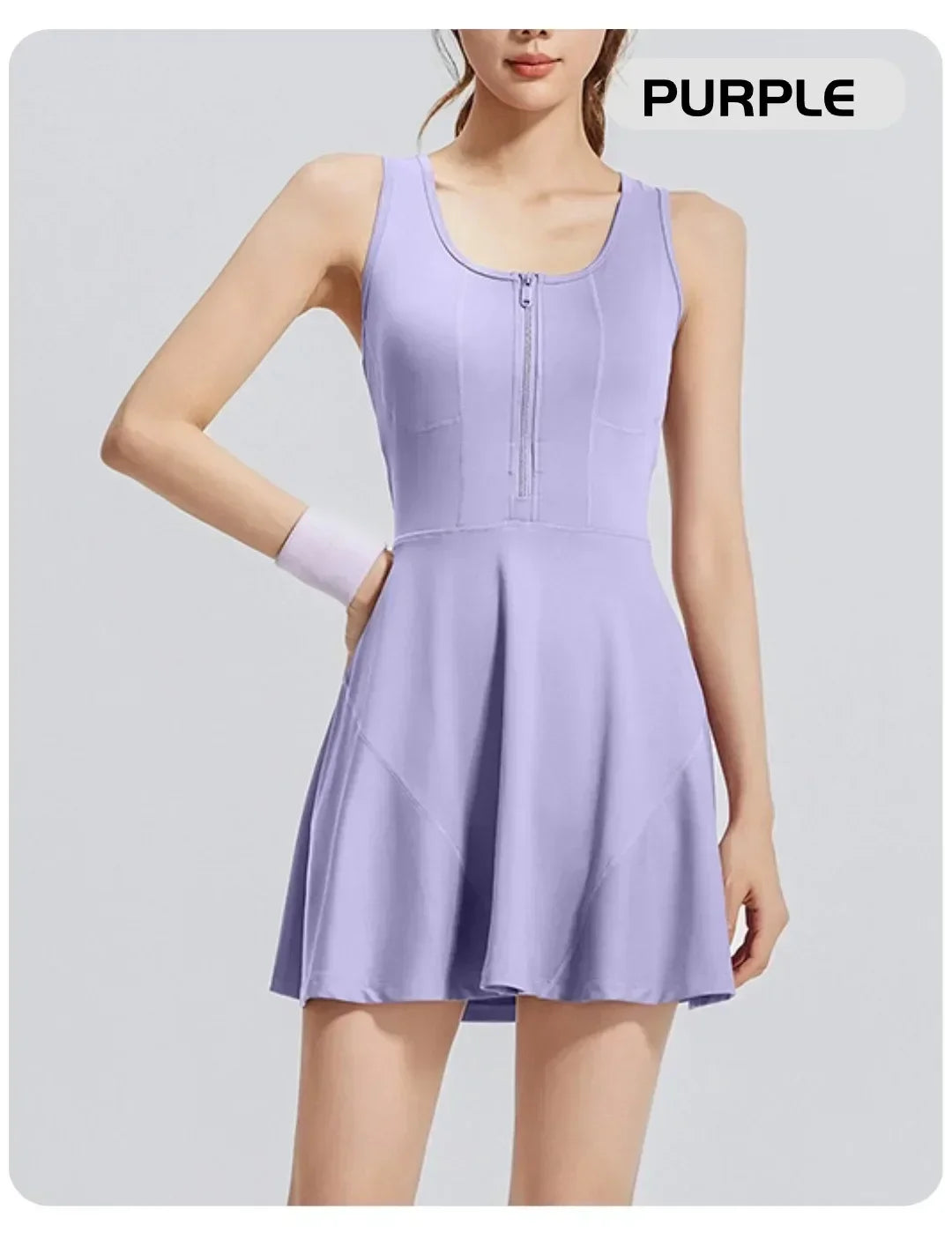Aria | Women’s Zip-Front Flared Pickleball &amp; Tennis Dress