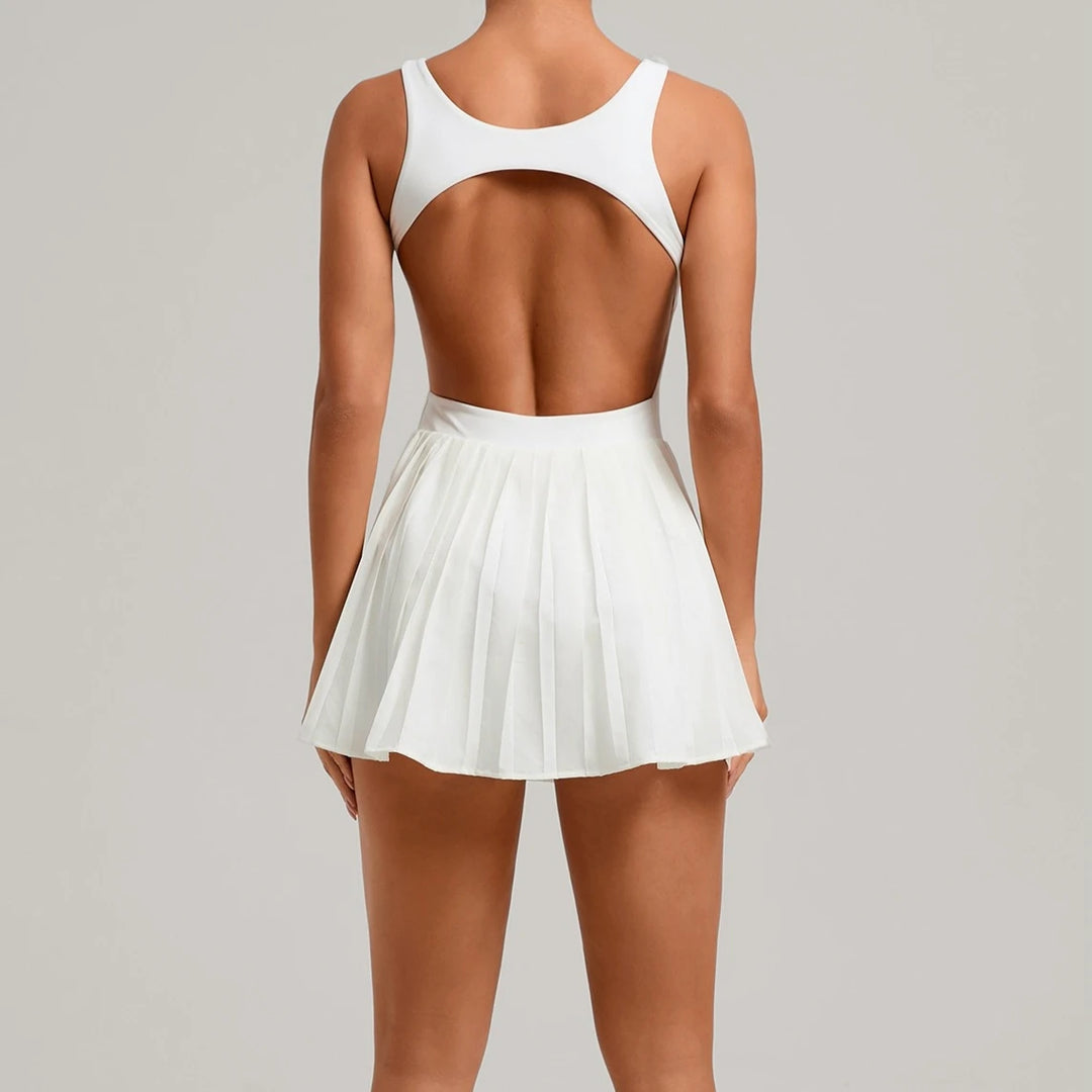 Stella | Women’s V-Waist Pleated Pickleball &amp; Tennis Dress