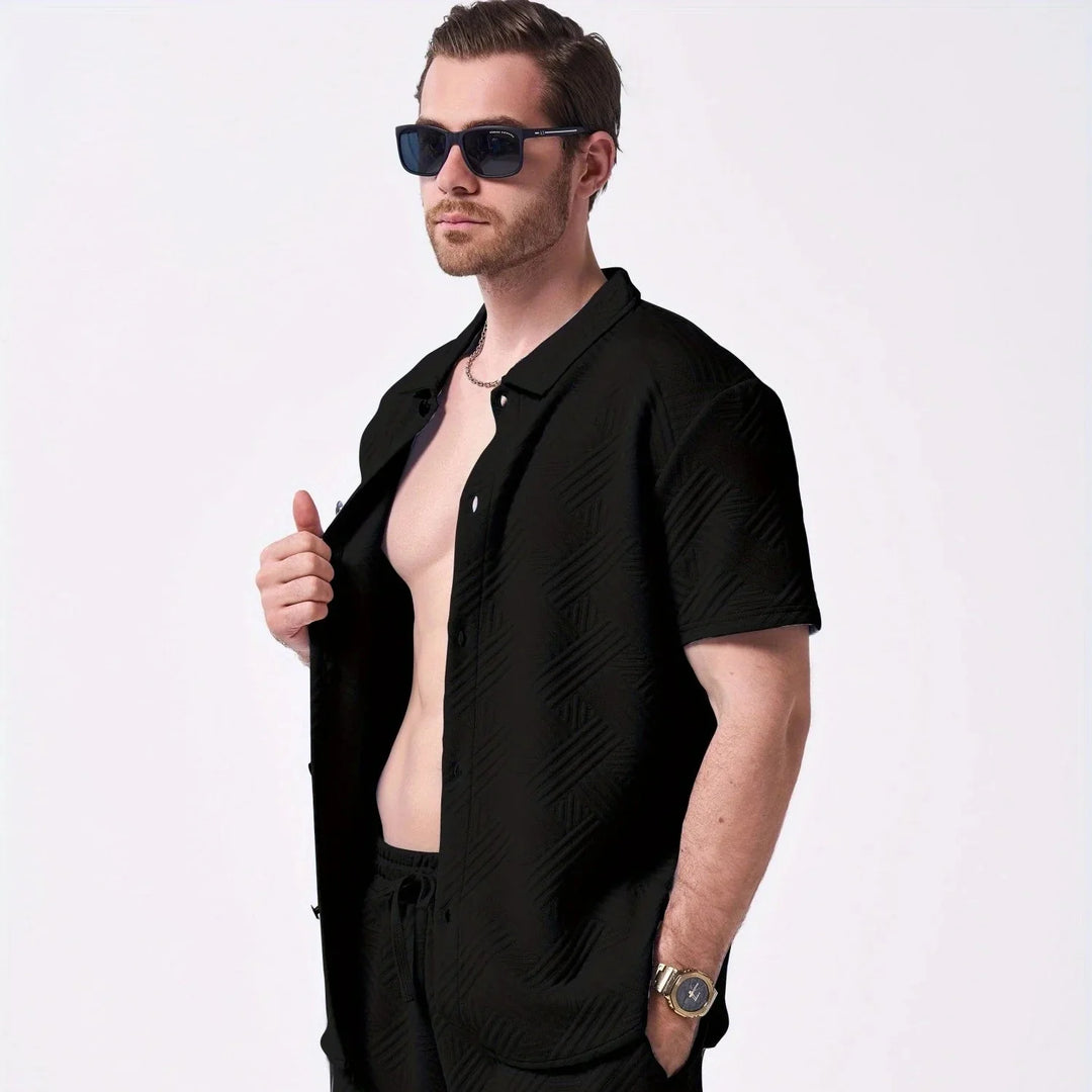 Saint-Tropez | Men’s Embossed Performance-Stretch Two-Piece Set