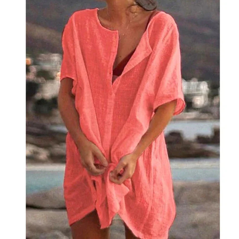 Lyra | Relaxed Button-Up Beach Cover-Up