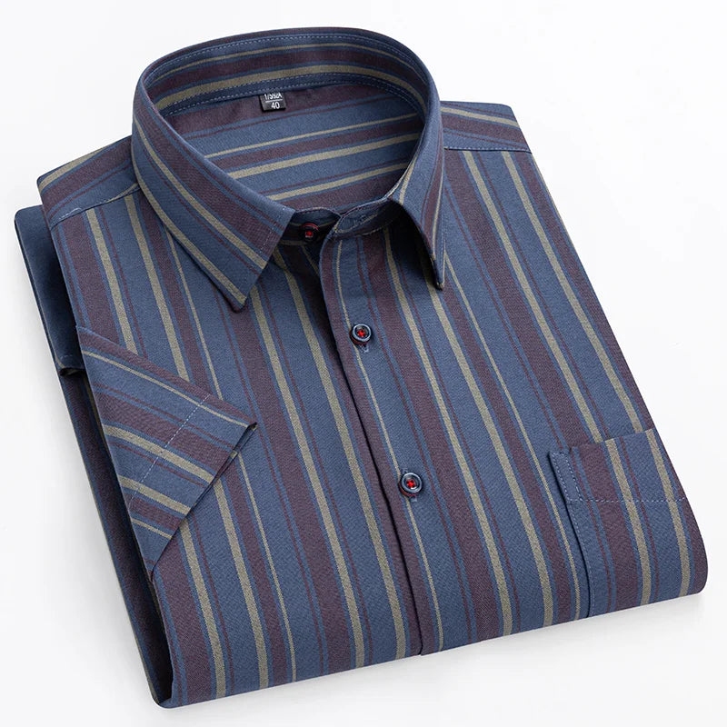 Winston | Men’s Classic Patterned Short Sleeve Button-Down Shirt