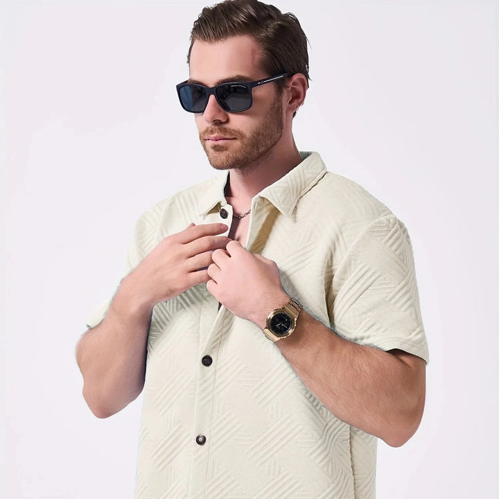 Saint-Tropez | Men’s Embossed Performance-Stretch Two-Piece Set