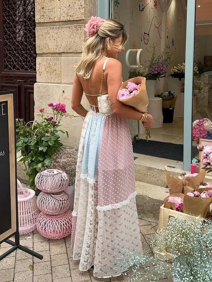 Celeste | Romantic Patchwork Maxi Dress