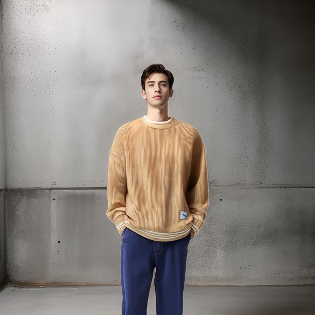 Men’s Ribbed Knit Pullover Sweater