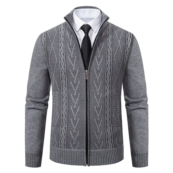 Men’s Zip-Up Cable Knit Sweater