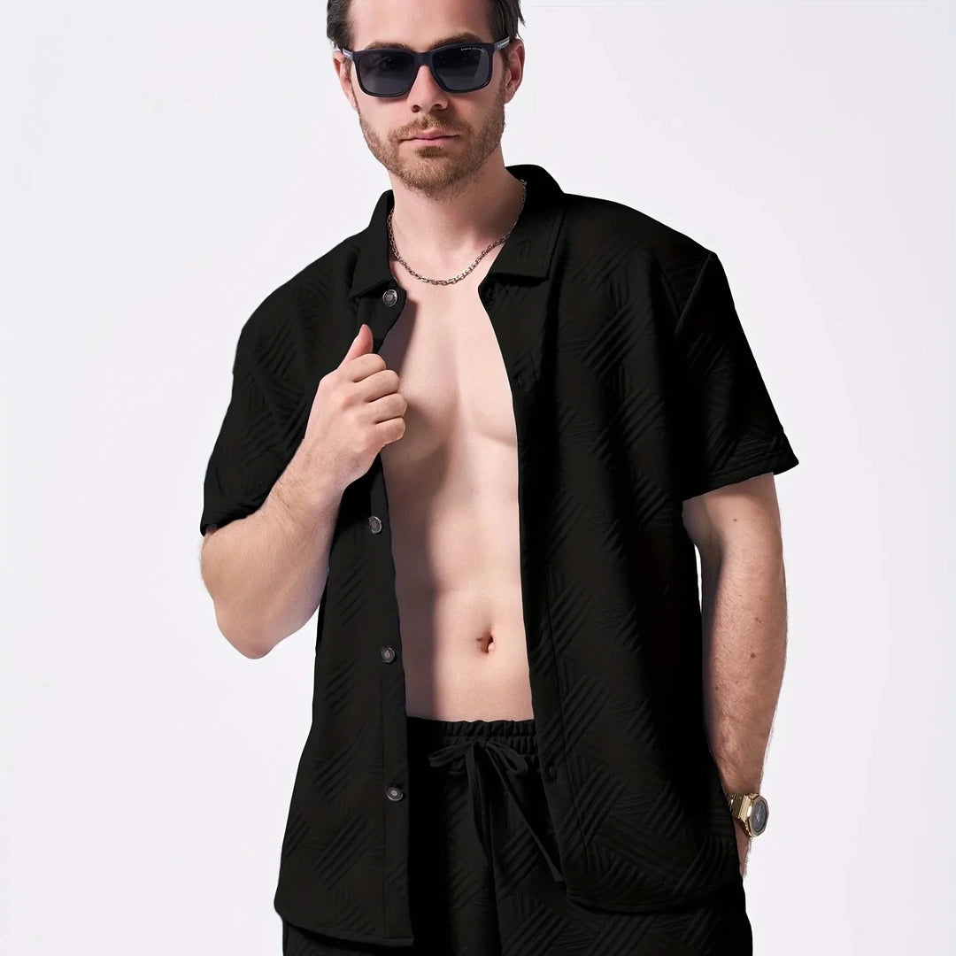 Saint-Tropez | Men’s Embossed Performance-Stretch Two-Piece Set