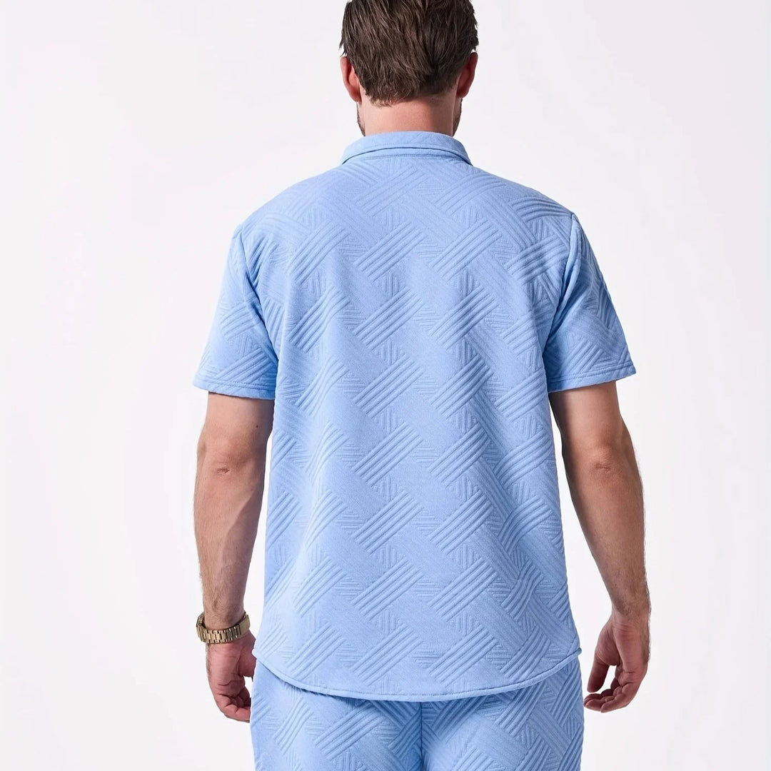 Saint-Tropez | Men’s Embossed Performance-Stretch Two-Piece Set