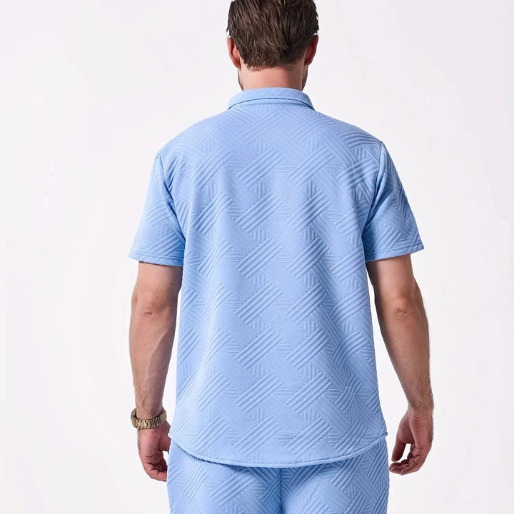 Saint-Tropez | Men’s Embossed Performance-Stretch Two-Piece Set