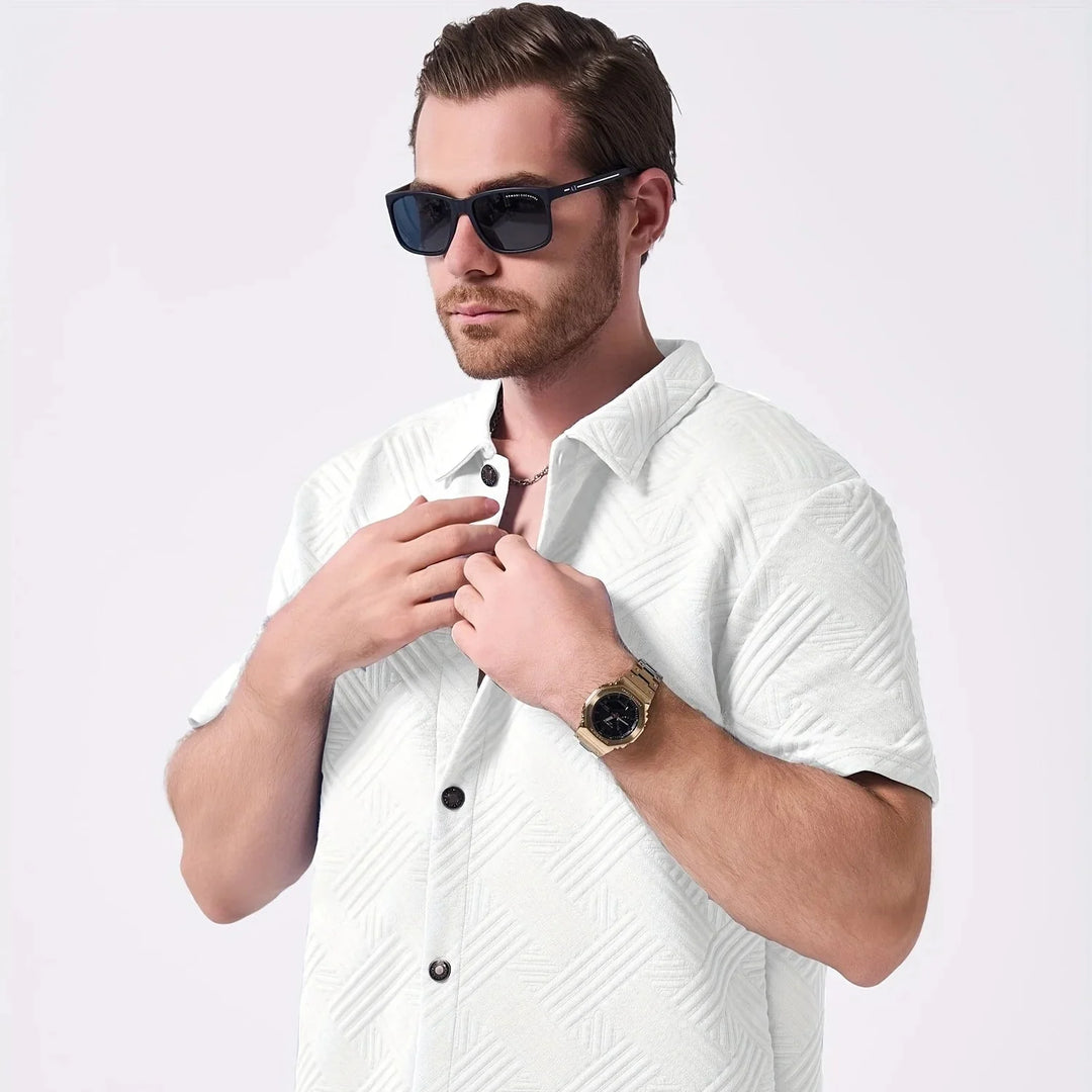 Saint-Tropez | Men’s Embossed Performance-Stretch Two-Piece Set