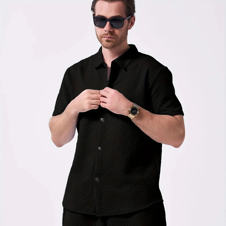 Saint-Tropez | Men’s Embossed Performance-Stretch Two-Piece Set