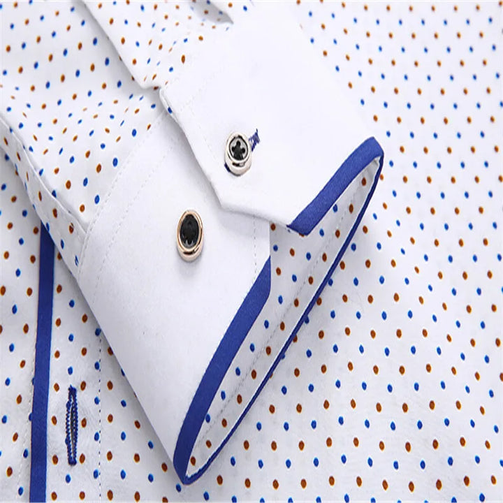 Sterling | Men’s Micro-Dot Contrast Collar Long Sleeve Button-Down