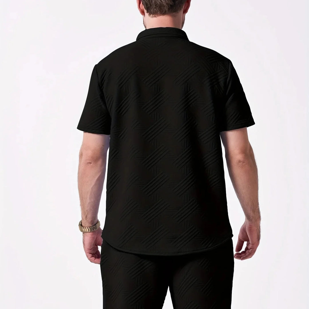 Saint-Tropez | Men’s Embossed Performance-Stretch Two-Piece Set