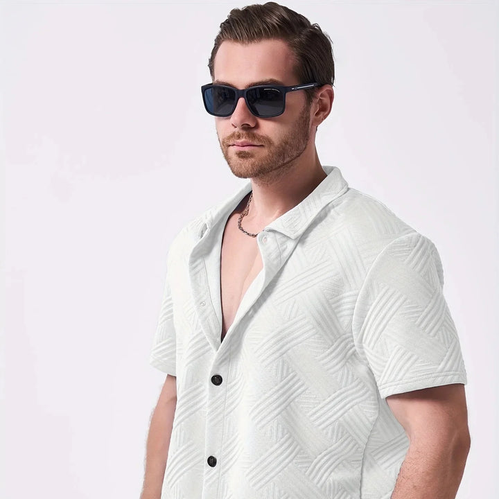 Saint-Tropez | Men’s Embossed Performance-Stretch Two-Piece Set