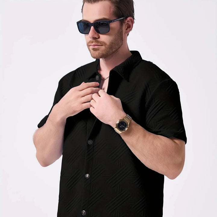 Saint-Tropez | Men’s Embossed Performance-Stretch Two-Piece Set