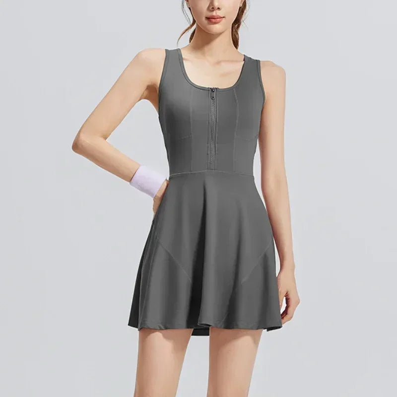 Aria | Women’s Zip-Front Flared Pickleball &amp; Tennis Dress