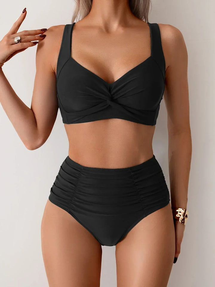 Nora | Twist-Front Ruched Bikini Set