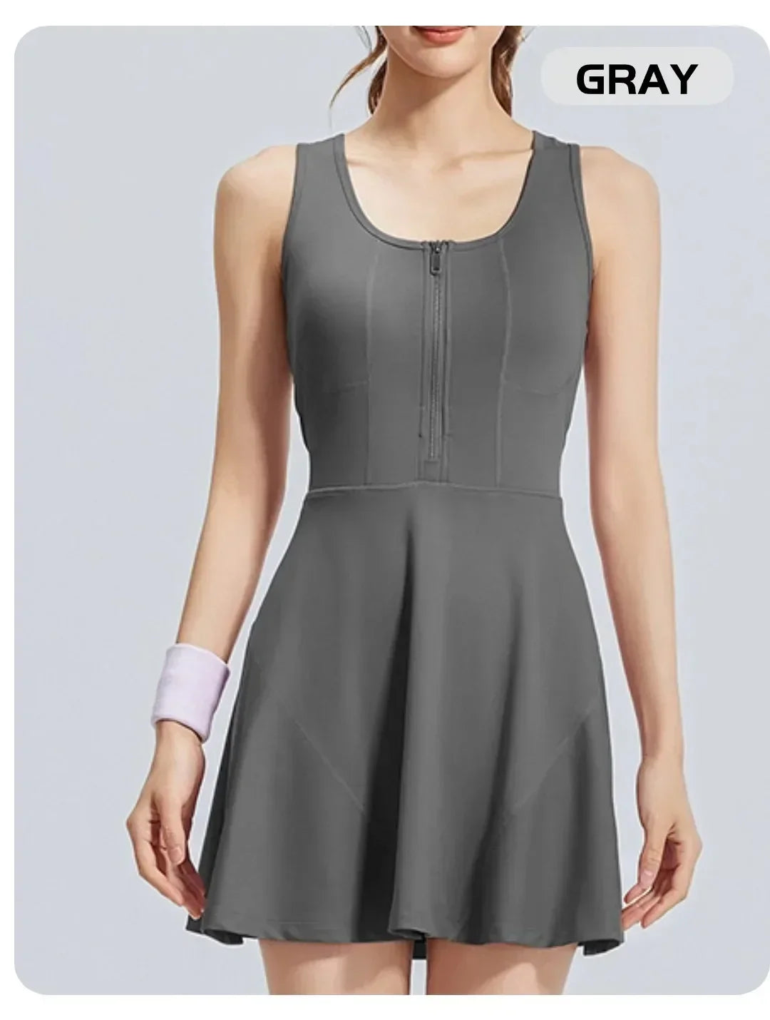 Aria | Women’s Zip-Front Flared Pickleball &amp; Tennis Dress