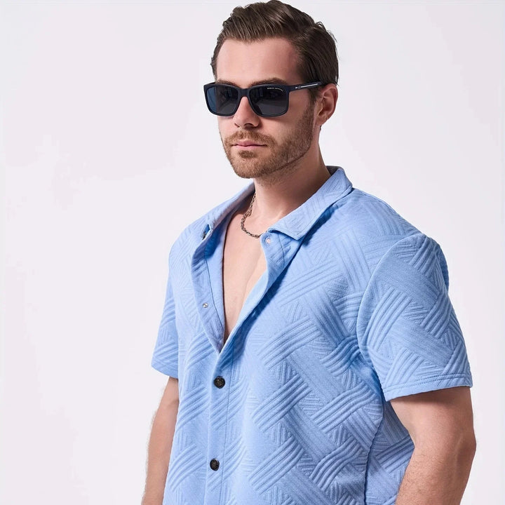 Saint-Tropez | Men’s Embossed Performance-Stretch Two-Piece Set