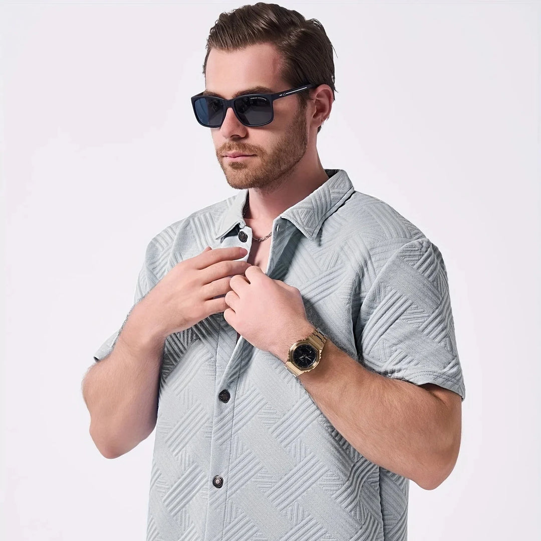 Saint-Tropez | Men’s Embossed Performance-Stretch Two-Piece Set