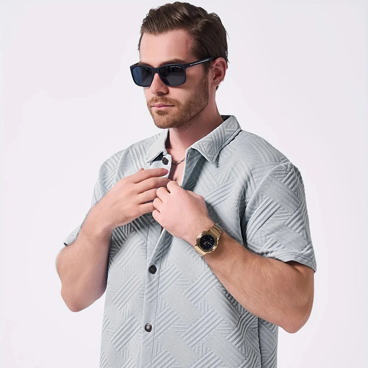 Saint-Tropez | Men’s Embossed Performance-Stretch Two-Piece Set