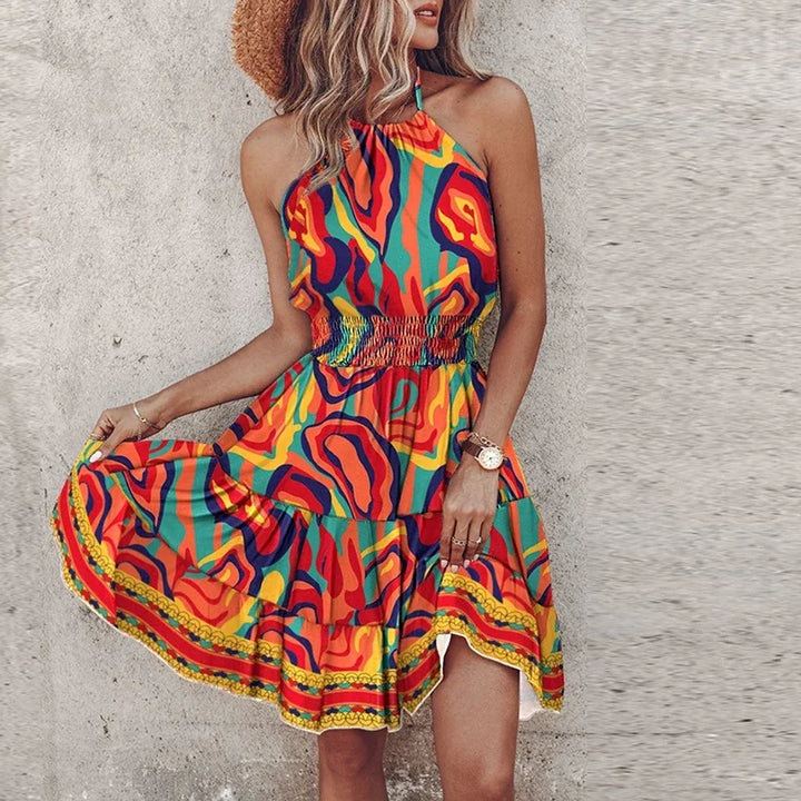 Esme | Boho Halter Summer Mini Dress