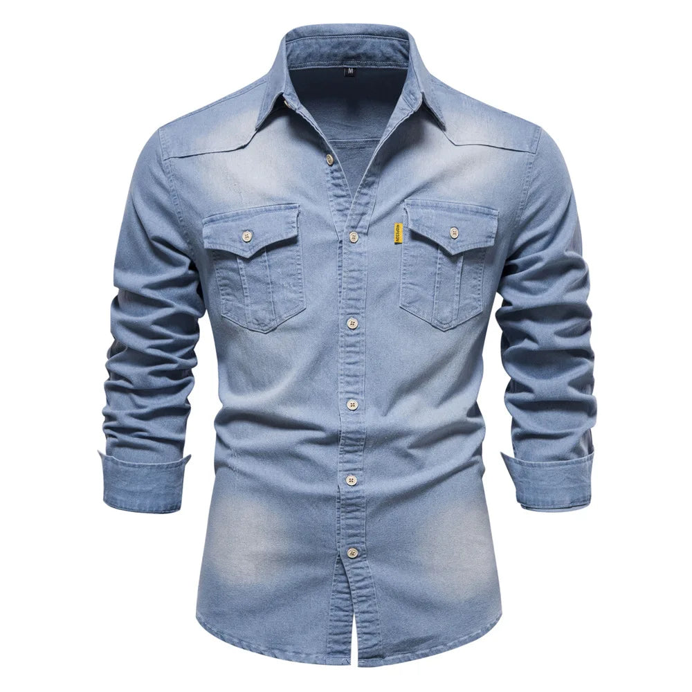 Weston | Men’s Soft-Washed Denim Button-Down Shirt