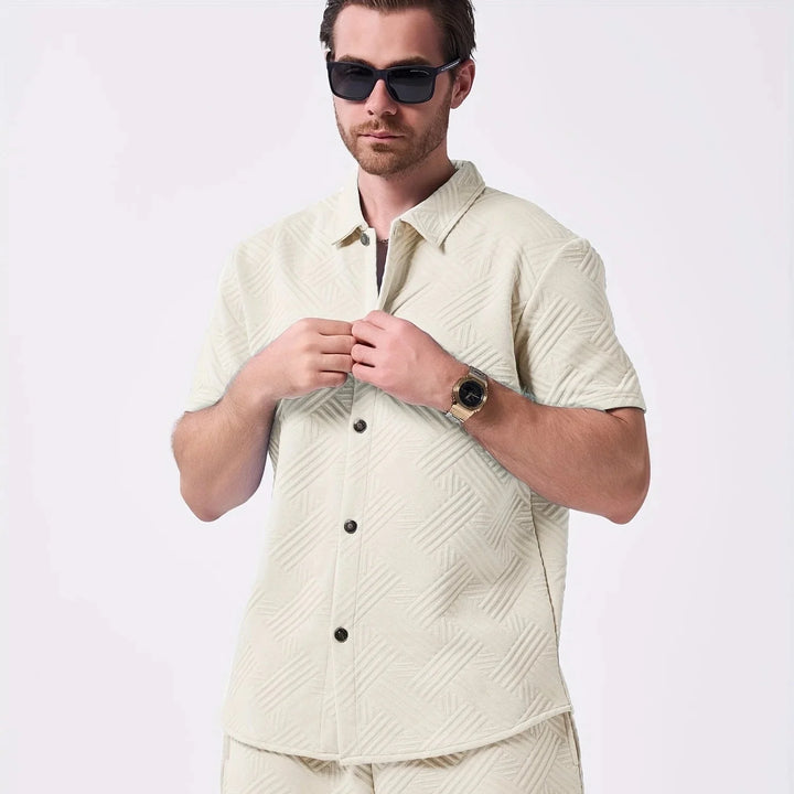 Saint-Tropez | Men’s Embossed Performance-Stretch Two-Piece Set