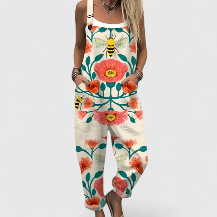Zuri | Playful Chicken Print Overalls
