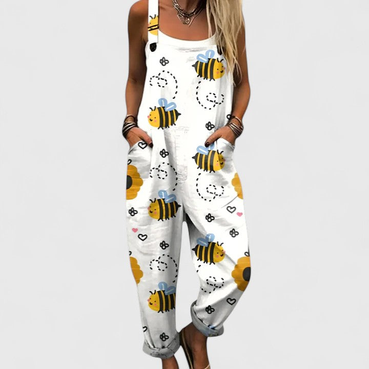 Zuri | Playful Chicken Print Overalls