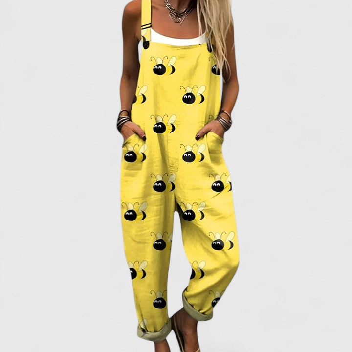 Zuri | Playful Chicken Print Overalls