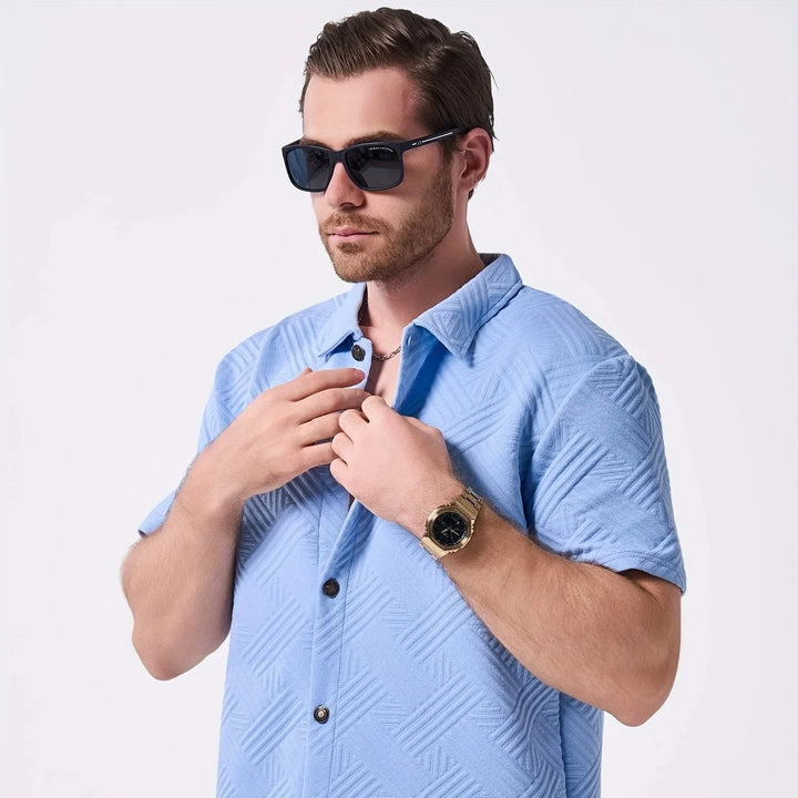 Saint-Tropez | Men’s Embossed Performance-Stretch Two-Piece Set